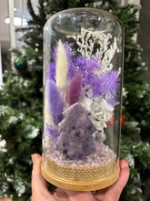 Load image into Gallery viewer, CRYSTAL TERRARIUM LARGE SIZE- CHRISTMAS FLORALS +Lepedolite Crystal