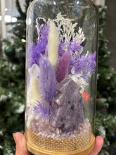 Load image into Gallery viewer, CRYSTAL TERRARIUM LARGE SIZE- CHRISTMAS FLORALS +Lepedolite Crystal