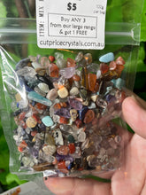Load image into Gallery viewer, CRYSTAL CHIPS - COMMON RANGE in various natural minerals - 100 gram bag - Buy Any 3 get 1 FREE