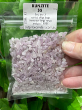 Load image into Gallery viewer, CRYSTAL CHIPS - COMMON RANGE in various natural minerals - 100 gram bag - Buy Any 3 get 1 FREE