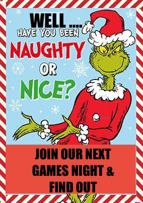 GAMES NIGHT TICKET “NAUGHTY or NICE” SUNDAY 23rd NOV 25 @2pm FREE SHIPPING for all Australian Residents