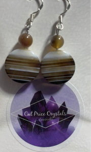BOTSWANA BANDED AGATE 925 SILVER EARRING