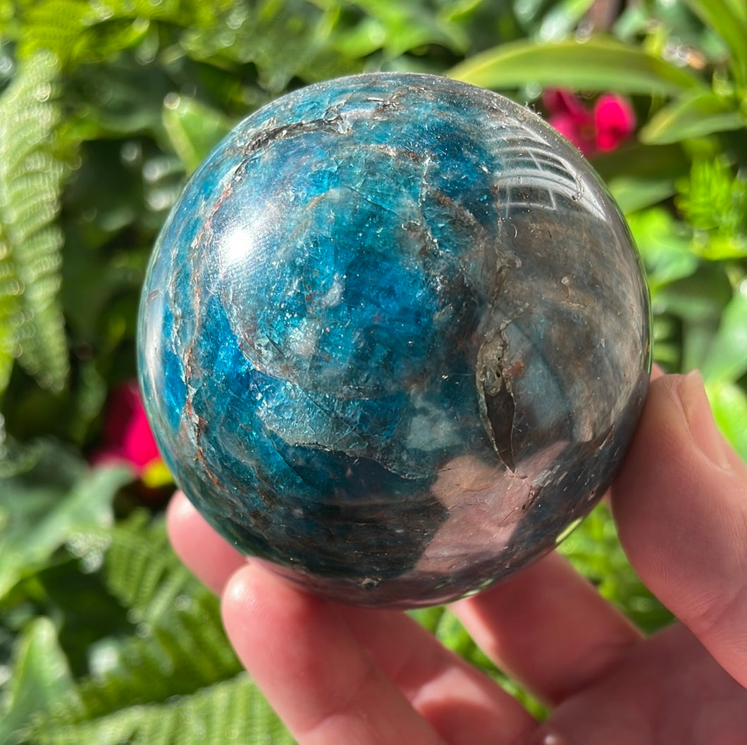 BLUE APATITE SPHERE