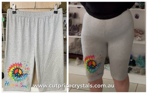 LADIES LONG LEG BIKER SHORTS - DTF PRINT ADD ON