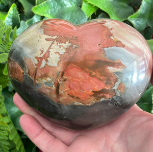 POLYCHROME JASPER HEART CARVING