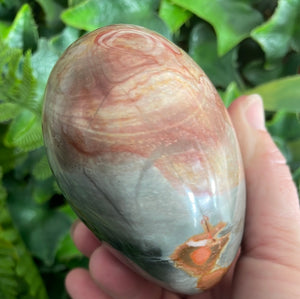 POLYCHROME JASPER HEART CARVING