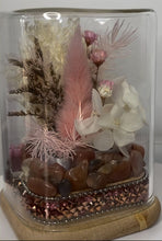 Load image into Gallery viewer, PEACH MOONSTONE CRYSTAL - FLORAL TERRARIUM MINI SIZE
