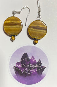 TIGERS EYE 925 SILVER EARRING