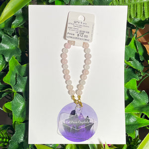 Rose Quartz Natural Crystal Wristlet