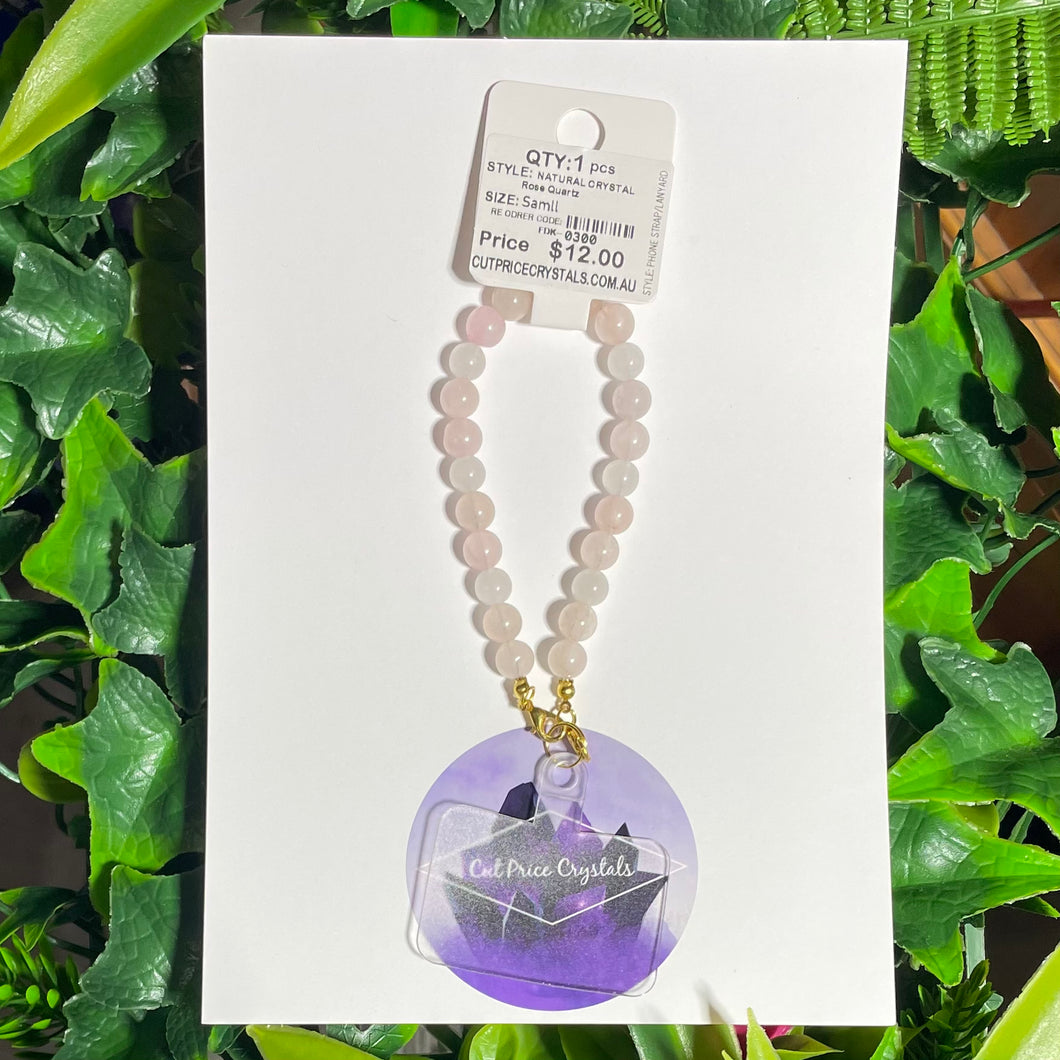 Rose Quartz Natural Crystal Wristlet
