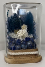 Load image into Gallery viewer, LAPIS LAZULI CRYSTAL - FLORAL TERRARIUM MINI SIZE
