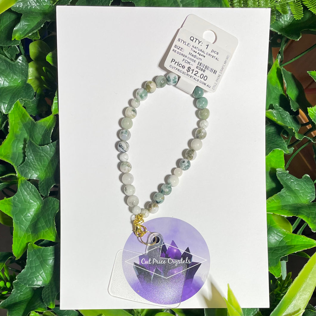Tree Agate Natural Crystal Wristlet