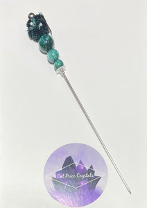Green/Black Butterfly Flower Ball Glitter Pokers