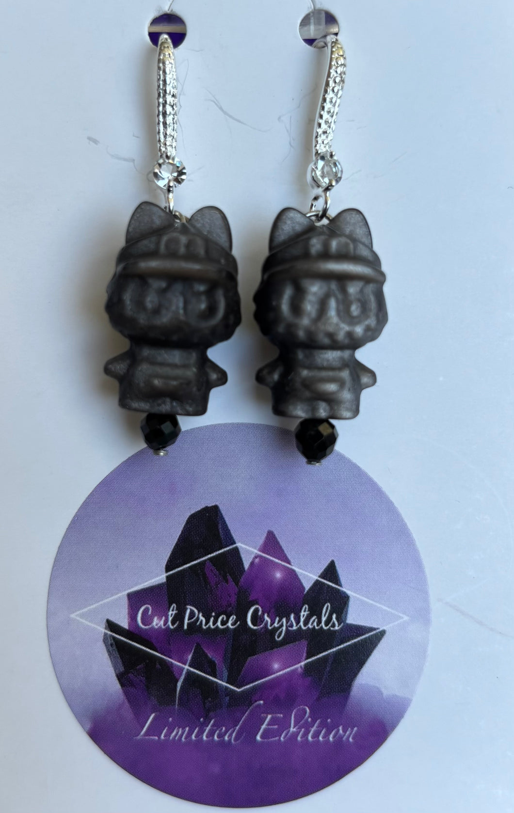 LAFUFU EARRINGS - Silver Sheen Obsidian