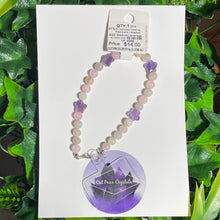 Load image into Gallery viewer, Amethyst + Rose Quartz Natural Crystal Wristlet
