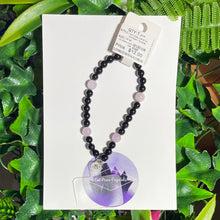 Load image into Gallery viewer, Kunzite + Obsidian Natural Crystal Wristlet
