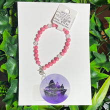 Load image into Gallery viewer, Pink Calcite + Quartz Natural Crystal Wristlet
