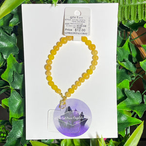Yellow Jade Natural Crystal Wristlet