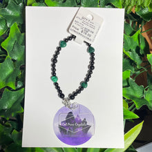 Load image into Gallery viewer, Malachite + Obsidian Natural Crystal Wristlet
