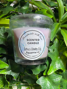 Aquamarine Crystal - Waterlily & Lotus Scented Candle
