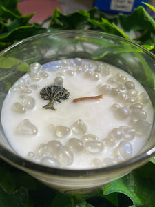 Moonstone Crystal - Vanilla Jasmine Scented Candle