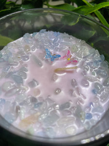 Aquamarine Crystal - Waterlily & Lotus Scented Candle