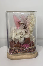 Load and play video in Gallery viewer, PEACH MOONSTONE CRYSTAL - FLORAL TERRARIUM MINI SIZE
