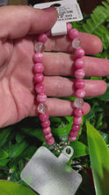 Load and play video in Gallery viewer, Pink Calcite + Quartz Natural Crystal Wristlet
