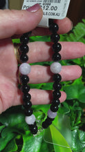 Load and play video in Gallery viewer, Kunzite + Obsidian Natural Crystal Wristlet
