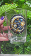 Load and play video in Gallery viewer, Clear Glass Coffee Mug - “Moon Girl” Design O
