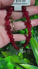Load and play video in Gallery viewer, Red Chalcedony (Colour Enhanced) Natural Crystal Wristlet
