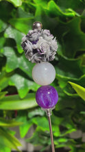 Load and play video in Gallery viewer, White/Black/Purple Flower Ball Glitter Poker

