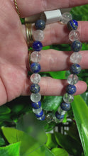Load and play video in Gallery viewer, Sodalite + Quartz Natural Crystal Wristlet
