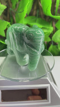 Load and play video in Gallery viewer, ELEPHANT CARVING - GREEN AVENTURINE
