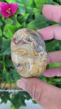 Load and play video in Gallery viewer, CRAZY LACE AGATE PALM STONE

