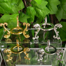 Load image into Gallery viewer, REVERSIBLE SPHERE/EGG STAND, Small &amp; Large, Gold or Silver
