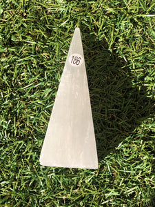 SELENITE LAMP PYRAMID TOWERS (Satin Spar Gypsum)