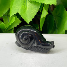 Load image into Gallery viewer, HAND CARVED SNAIL - BLACK OBSIDIAN
