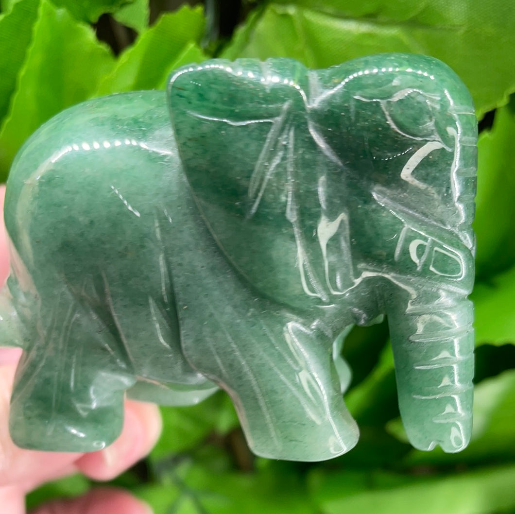 ELEPHANT CARVING - GREEN AVENTURINE
