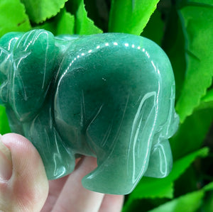 ELEPHANT CARVING - GREEN AVENTURINE
