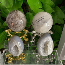 Load image into Gallery viewer, REVERSIBLE SPHERE/EGG STAND, Small &amp; Large, Gold or Silver
