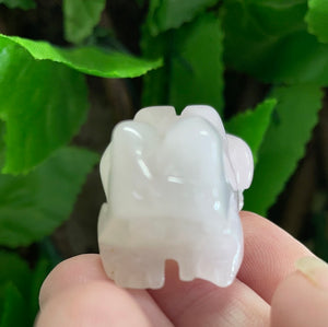 FROG CARVING ROSE QUARTZ