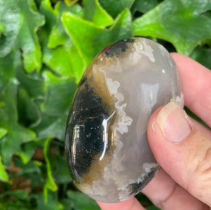 MOSS AGATE PALM STONE