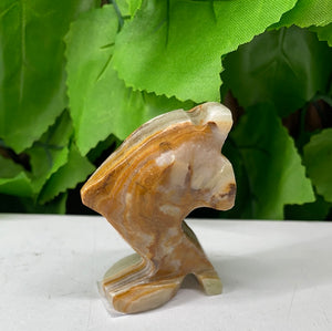 DOLPHIN CARVING - GREEN ONYX