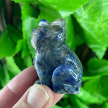 Load image into Gallery viewer, CAT CARVING - SODALITE
