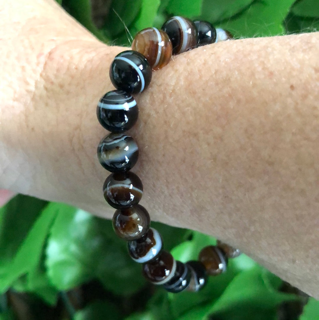 BRACELET - Coffee line agate