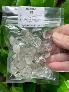 CHIPS - CRYSTAL CHIPS in various natural minerals - 100 gram bag - Buy Any 3 get 1 FREE