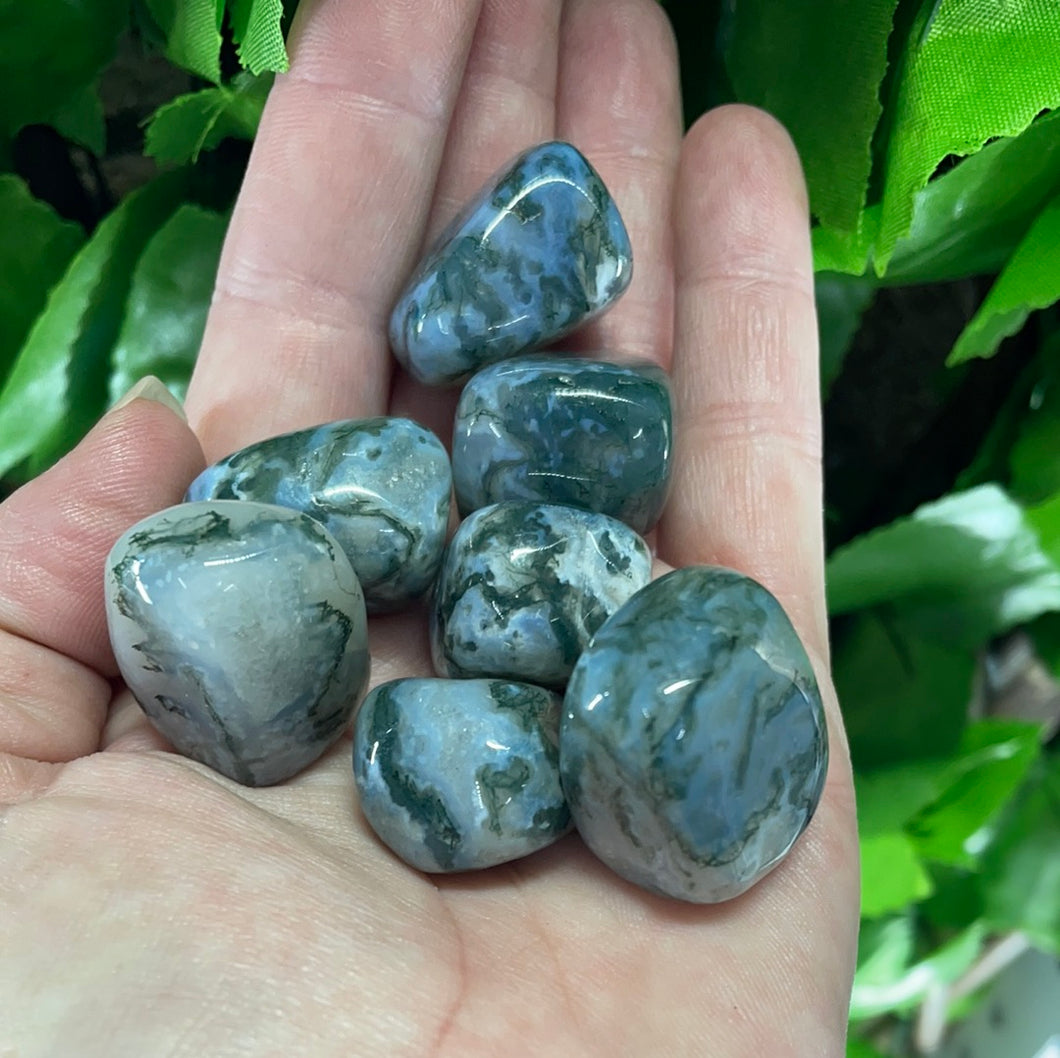MOSS AGATE TUMBLE STONE
