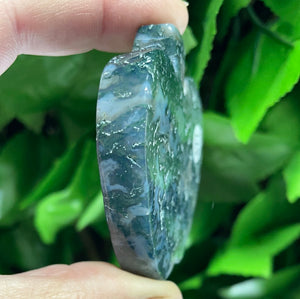 APPLE CARVING MOSS AGATE