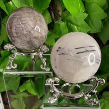 Load image into Gallery viewer, REVERSIBLE SPHERE/EGG STAND, Small &amp; Large, Gold or Silver
